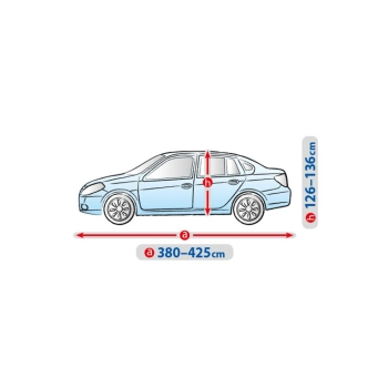 Wodoodporny nieprzemakalny pokrowiec plandeka na samochód Basic Garage M (sedan) 380-425 cm